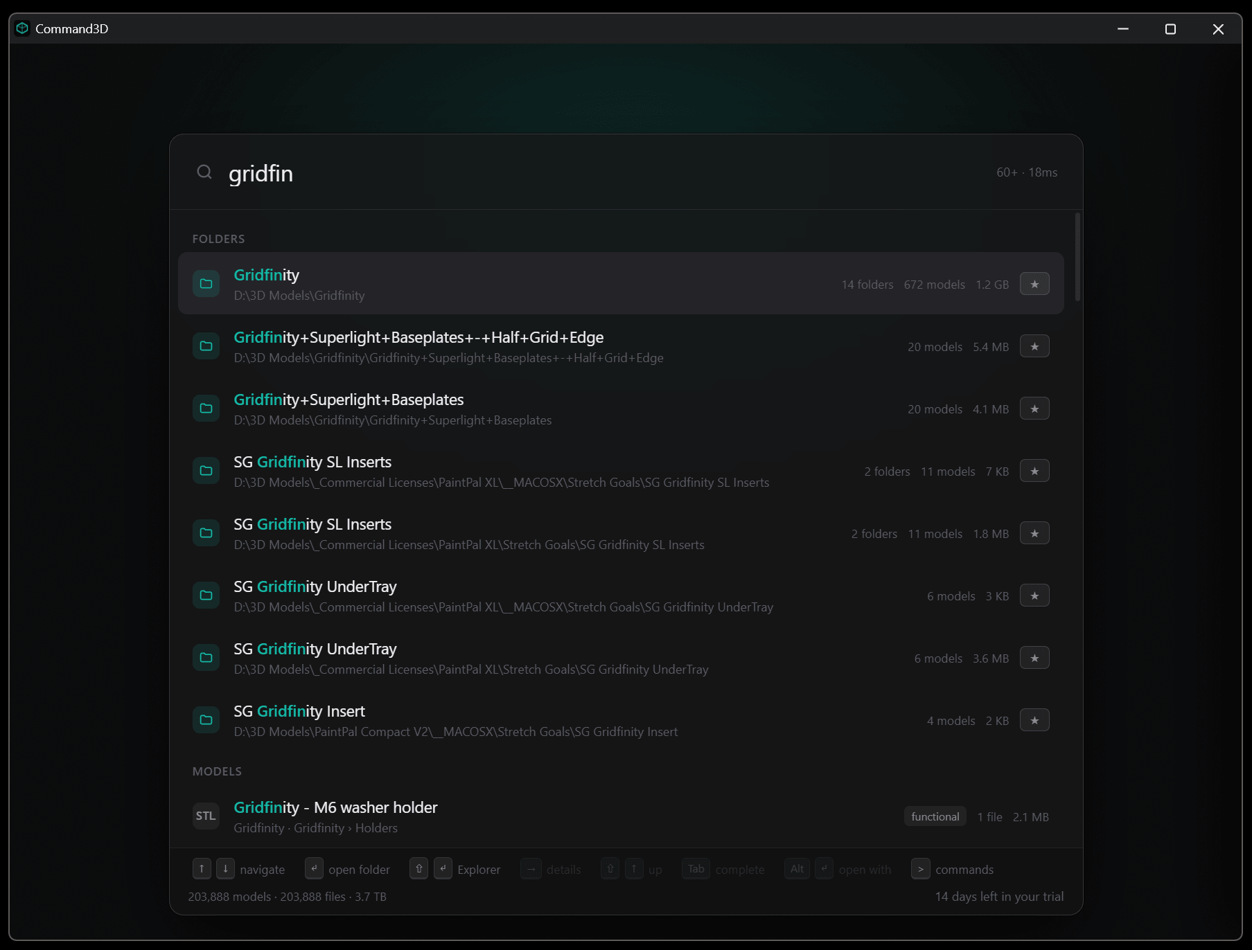 Instant search results
